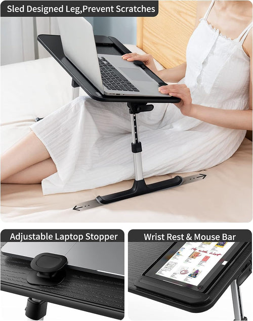 Laptop Desk for Bed,  Height & Angle Adjustable Laptop Stand for Bed,