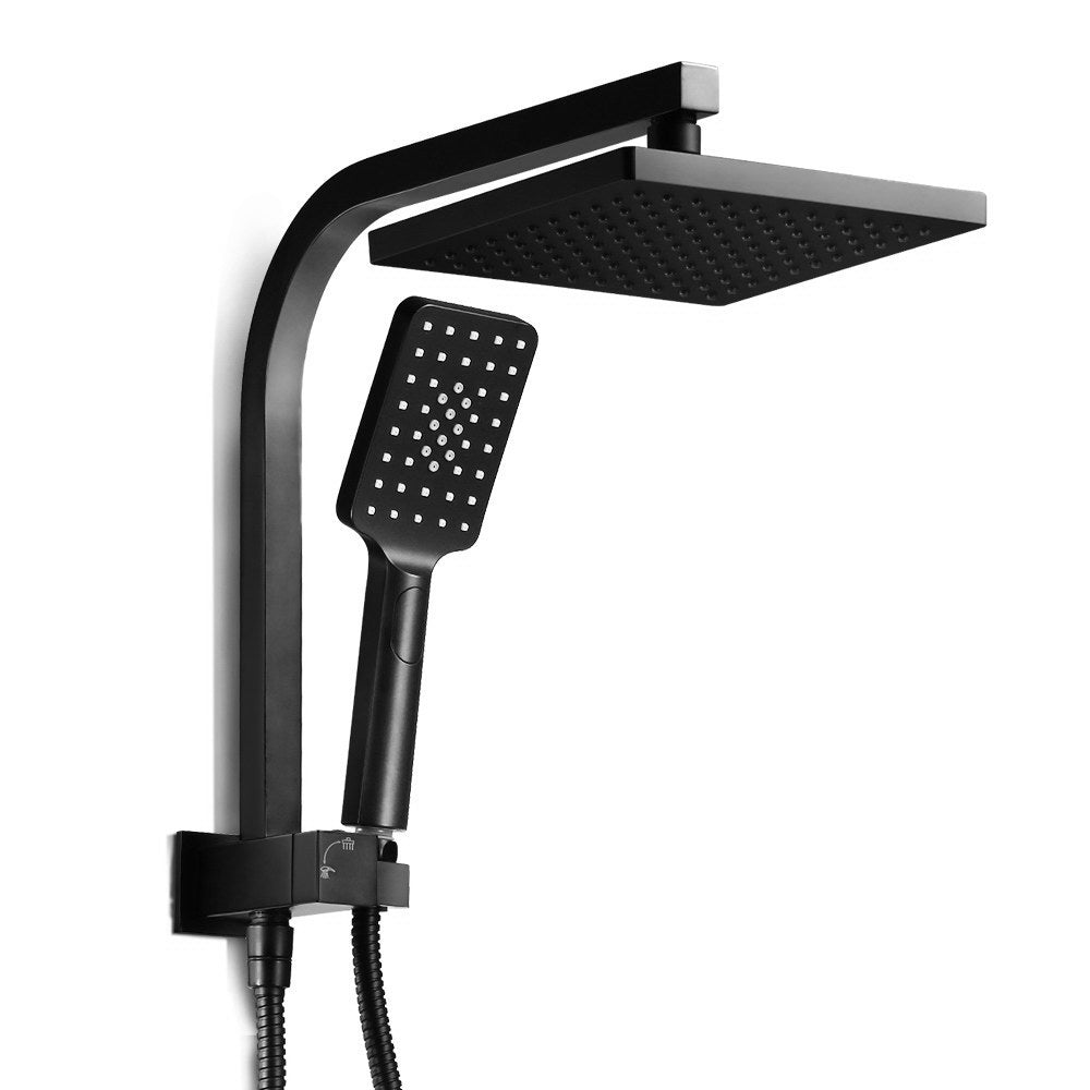 NNEDSZ 8 Rain Shower Head Set Square Handheld High Pressure Wall Black-0