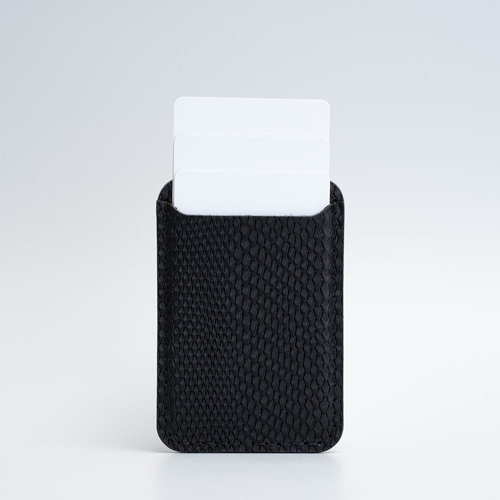 Leather wallet with MagSafe - Embossed Snake Print
